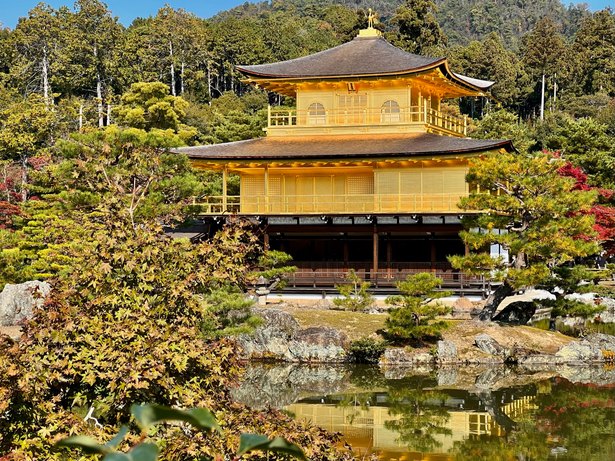 Kinkaku-ji Golden Pavilion reflected in its pond