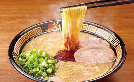 Bowl of Japanese ramen with noodles and sliced pork